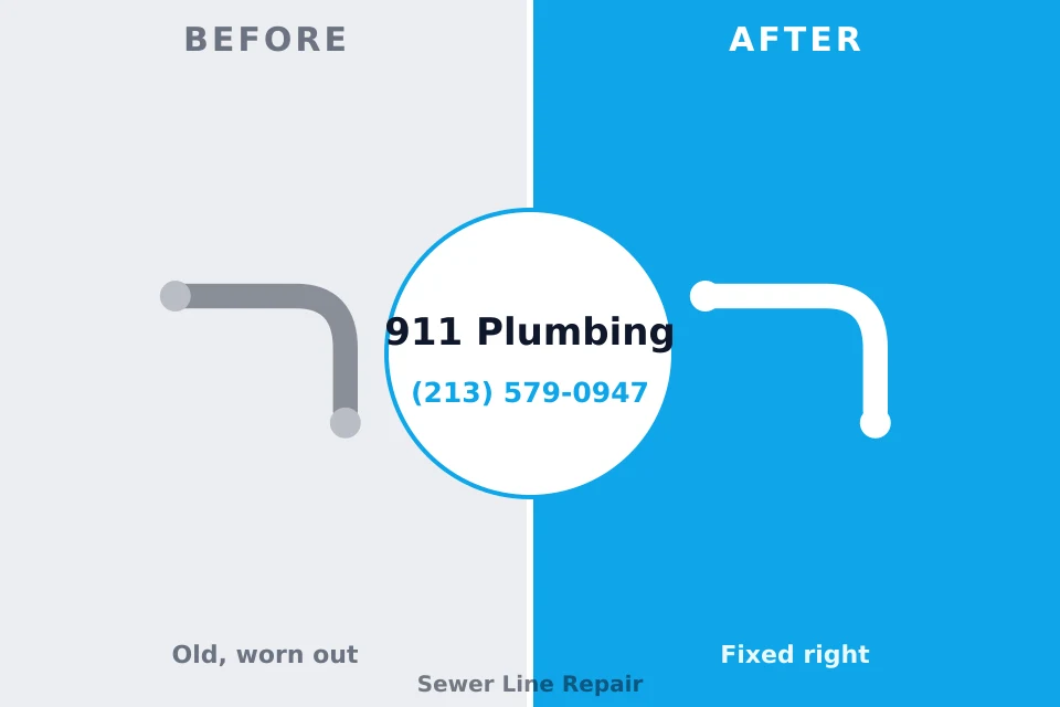 Before and after: plumbing repair Heidelberg, PA